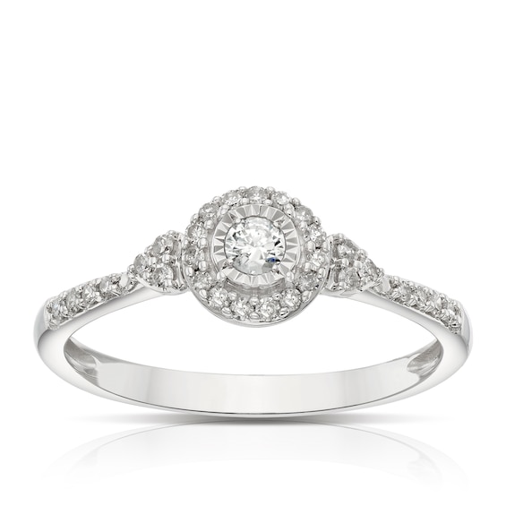 Engagement Ring Engagement Ring 9ct White Gold 0.22ct Diamon