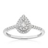 Thumbnail Image 1 of Engagement Ring 9ct White Gold Pear Cluster 0.25ct Diamond Ring