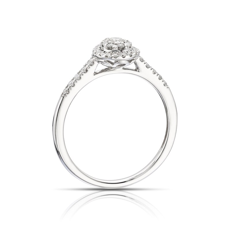 Main Image 3 of Engagement Ring 9ct White Gold Pear Cluster 0.25ct Diamond Ring