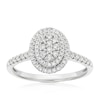 Thumbnail Image 1 of Engagement Ring 9ct White Gold Oval Cluster 0.33ct Diamond Ring