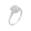 Thumbnail Image 2 of Engagement Ring 9ct White Gold Round & Baguette Emerald Cluster 0.33ct Diamond Ring