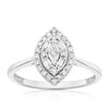 Thumbnail Image 1 of Engagement Ring 9ct White Gold Round & Baguette Marquise Cluster 0.33ct Diamond Ring