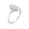 Thumbnail Image 2 of Engagement Ring 9ct White Gold Round & Baguette Marquise Cluster 0.33ct Diamond Ring