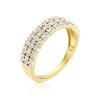 Thumbnail Image 2 of Engagement Ring 9ct Yellow Gold Triple Row 0.10ct Diamond Ring