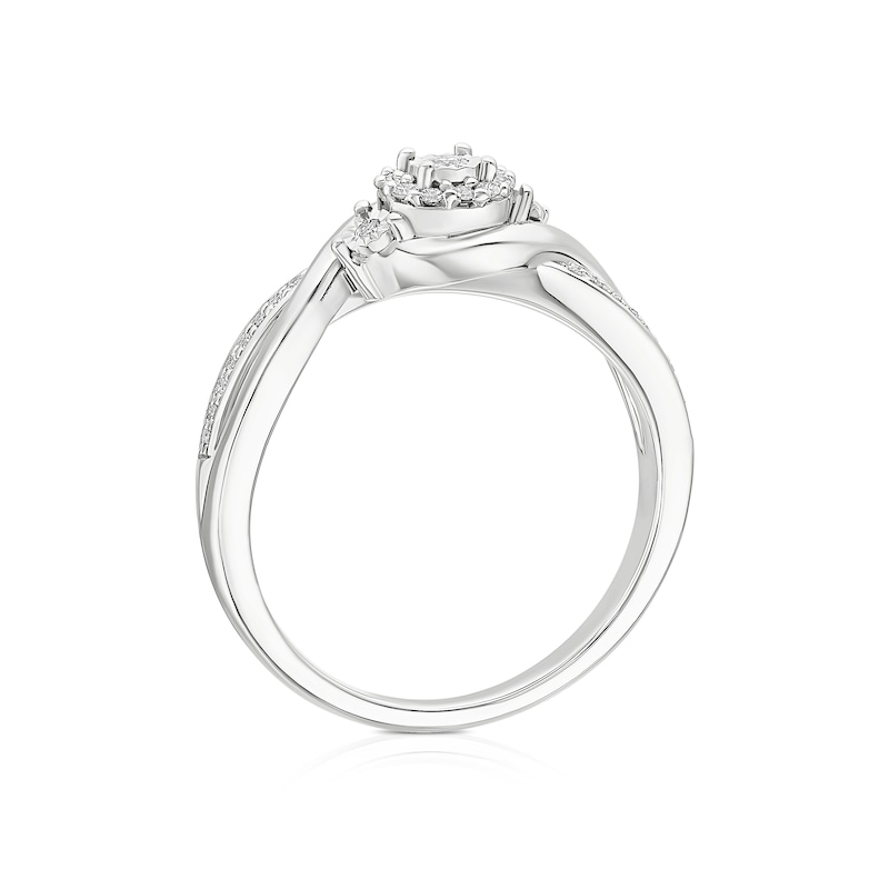 Main Image 3 of Engagement Ring Sterling Silver 0.12ct Diamond Ring