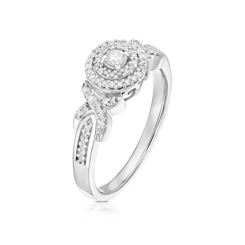 Main Image 2 of Engagement Ring Sterling Silver Solitaire 0.25ct Diamond Ring