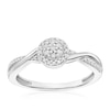 Thumbnail Image 1 of Engagement Ring Sterling Silver Twist Cluster 0.15ct Diamond Ring