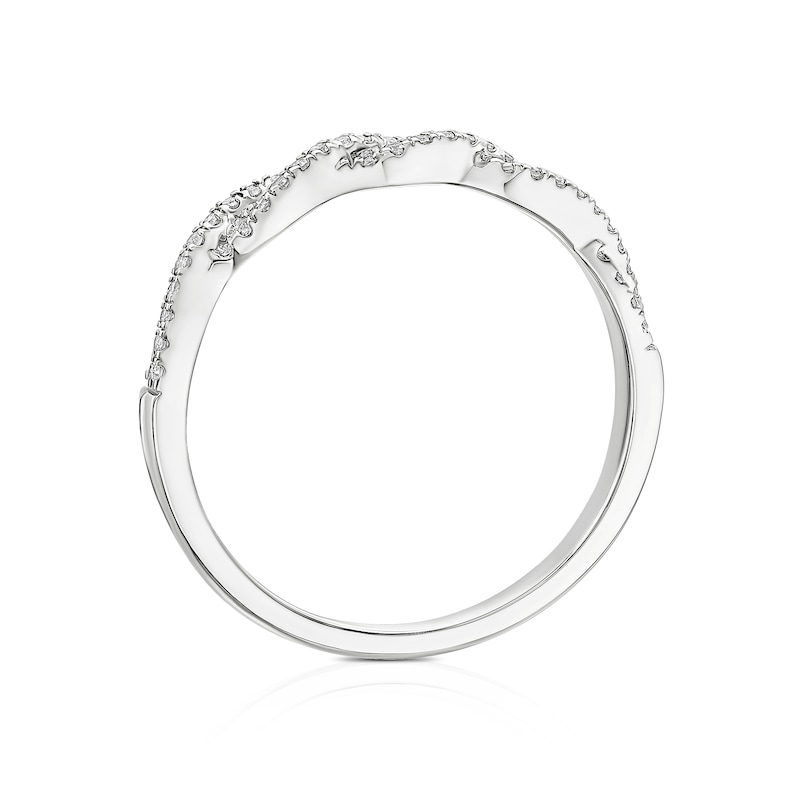Main Image 3 of Engagement Ring 9ct White Gold Twist 0.15ct Diamond Ring