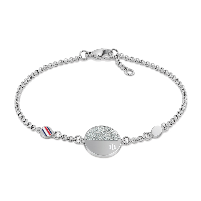 Tommy Hilfiger Crystal Disc Stainless Steel Bracelet