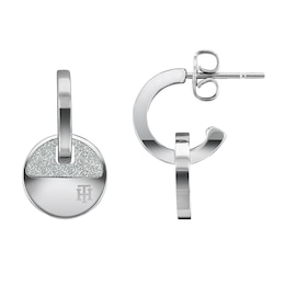 Tommy Hilfiger Crystal Disc Stainless Steel Stud Earrings