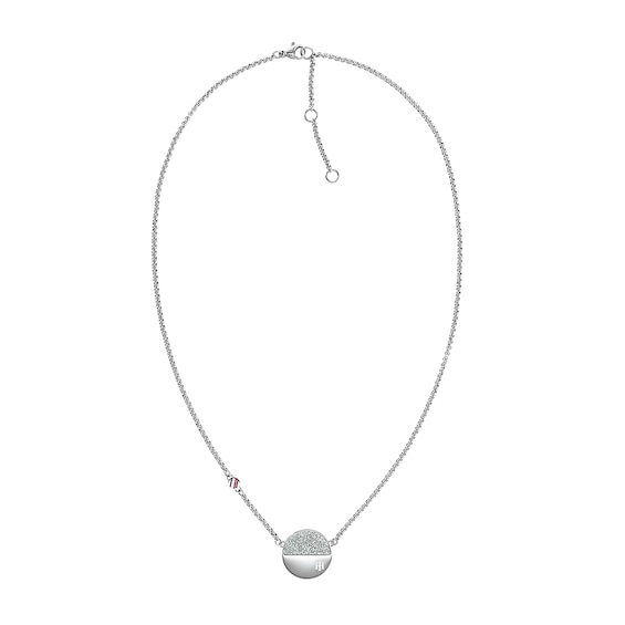 Tommy Hilfiger Crystal Disc Stainless Steel Pendant
