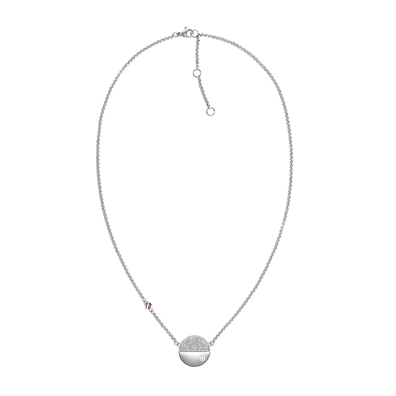 Tommy Hilfiger Crystal Disc Stainless Steel Pendant