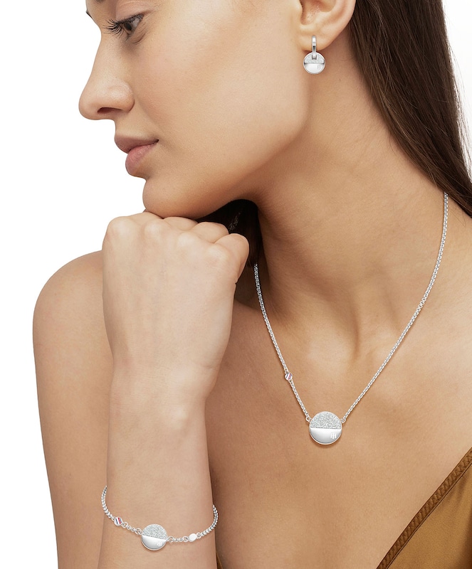 Main Image 2 of Tommy Hilfiger Crystal Disc Stainless Steel Pendant