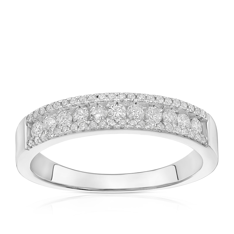 Main Image 1 of Engagement Ring 9ct White Gold Half Frame 0.30ct Diamond Ring