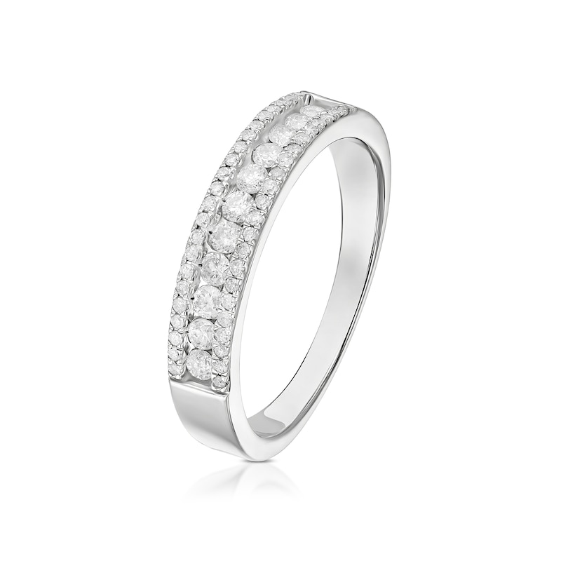 Main Image 2 of Engagement Ring 9ct White Gold Half Frame 0.30ct Diamond Ring