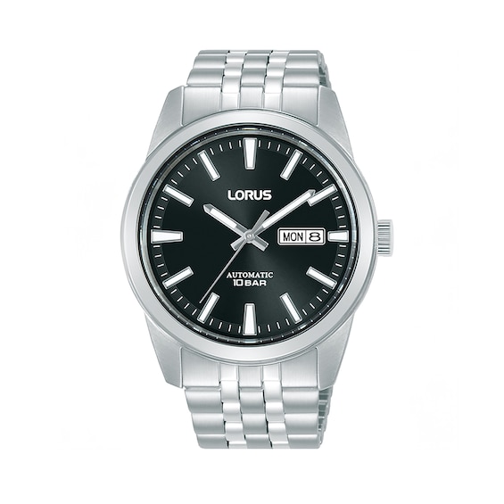 Lorus Automatic Men's 42mm Black Dial Stainless Steel Bracelet Watch