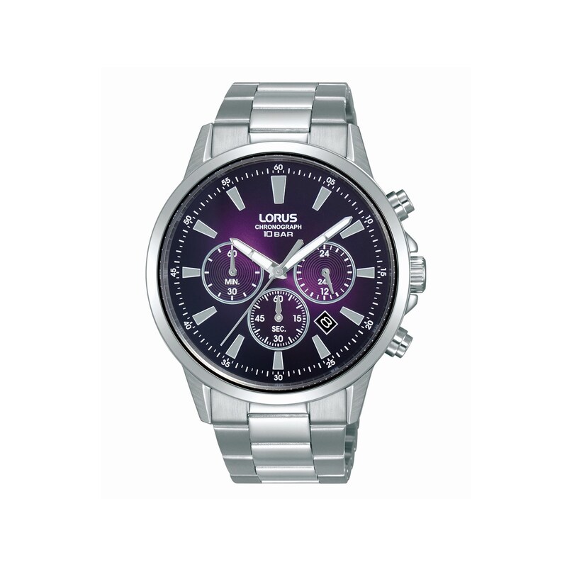 Main Image 1 of Lorus Purple Dial Chronograph Stainless Steel Bracelet Watch