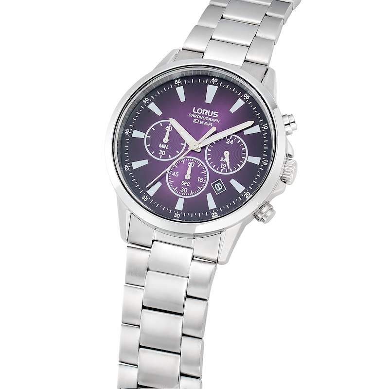 Main Image 2 of Lorus Purple Dial Chronograph Stainless Steel Bracelet Watch