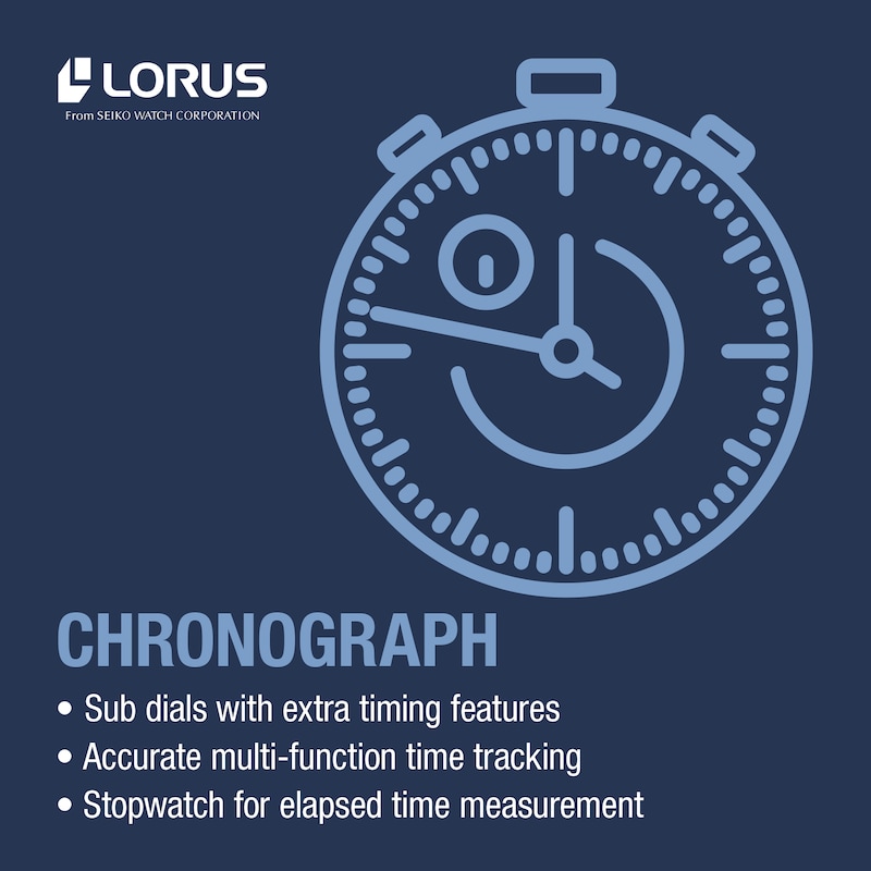 Main Image 5 of Lorus Purple Dial Chronograph Stainless Steel Bracelet Watch