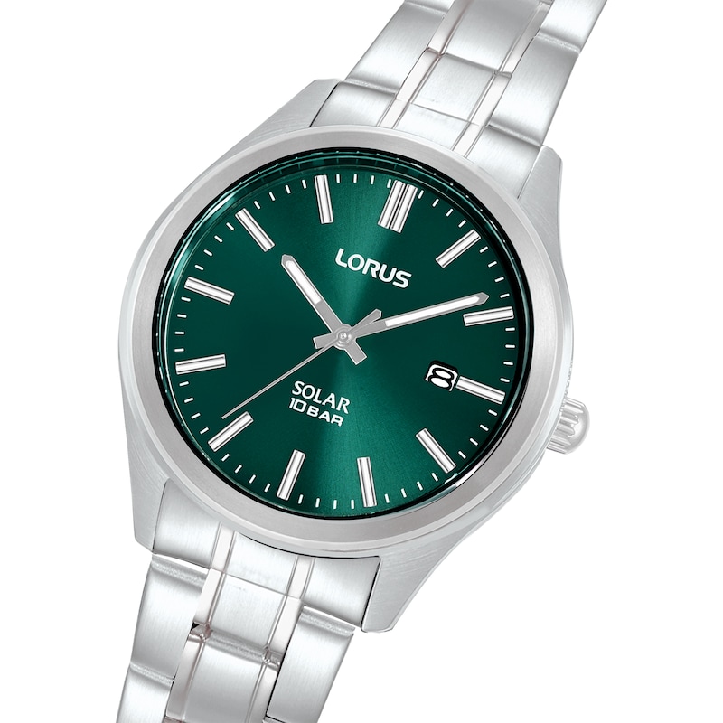 Main Image 2 of Lorus Solar Men's 40mm Green Dial Stainless Steel Bracelet Watch