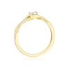 Thumbnail Image 3 of Engagement Ring 9ct Yellow Gold Twist Solitaire Stone Set Shoulders 0.15ct Diamond Ring