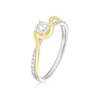 Thumbnail Image 2 of Engagement Ring 9ct Yellow Gold Twist Solitaire 0.33ct Diamond Ring