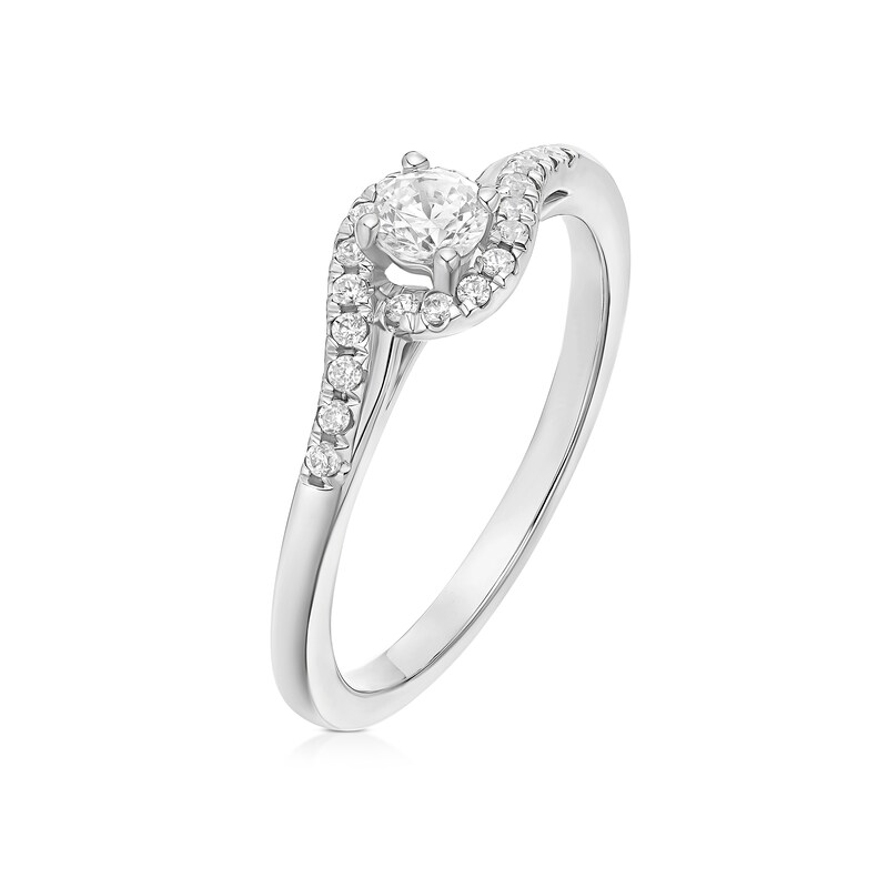 Main Image 2 of Engagement Ring 9ct White Gold  Solitaire 0.33ct Diamond Ring