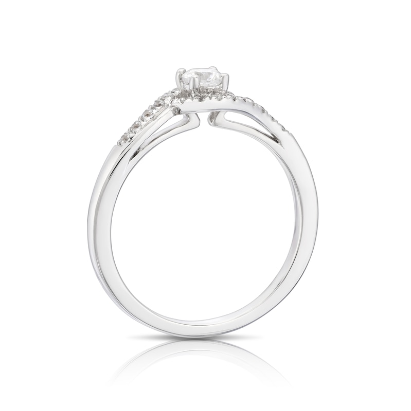 Main Image 3 of Engagement Ring 9ct White Gold  Solitaire 0.33ct Diamond Ring