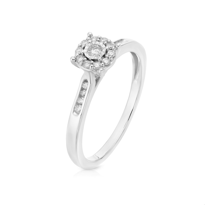 Main Image 2 of Engagement Ring 9ct White Gold Solitaire 0.15ct Diamond Ring