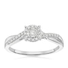 Thumbnail Image 1 of Engagement Ring 9ct White Gold Twist Halo 0.15ct Diamond Ring