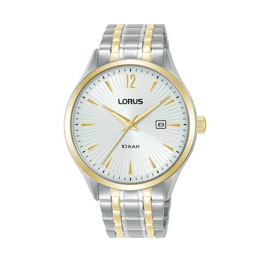 Lorus Men's 41mm White Dial Two-Tone Bracelet Watch