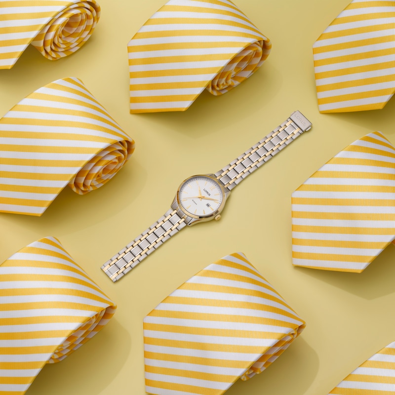 Main Image 4 of Lorus Men's 41mm White Dial Two-Tone Bracelet Watch