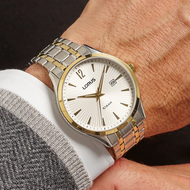 Main Image 6 of Lorus Men's 41mm White Dial Two-Tone Bracelet Watch