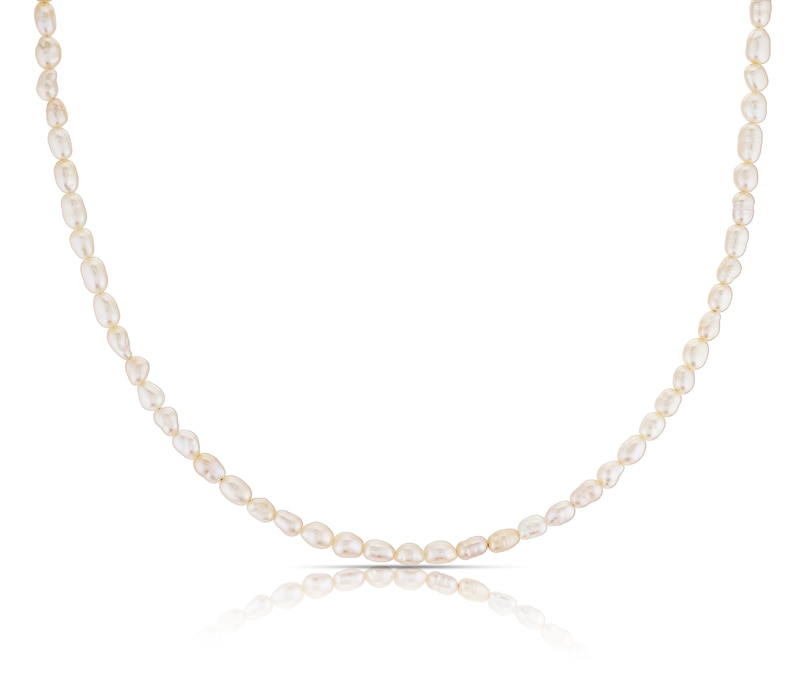 Main Image 1 of Sterling Silver Rice Pearl Necklace