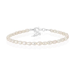 Sterling Silver Rice Pearl Bracelet
