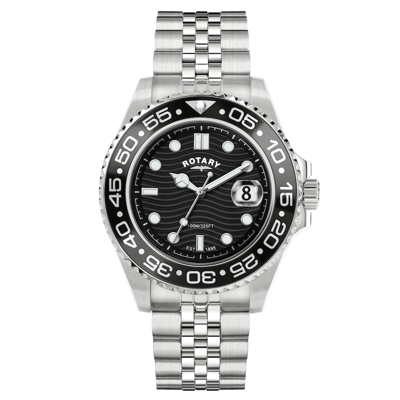 Main Image 1 of Rotary Men's Apex 100 Black Dial Stainless Steel Bracelet Watch
