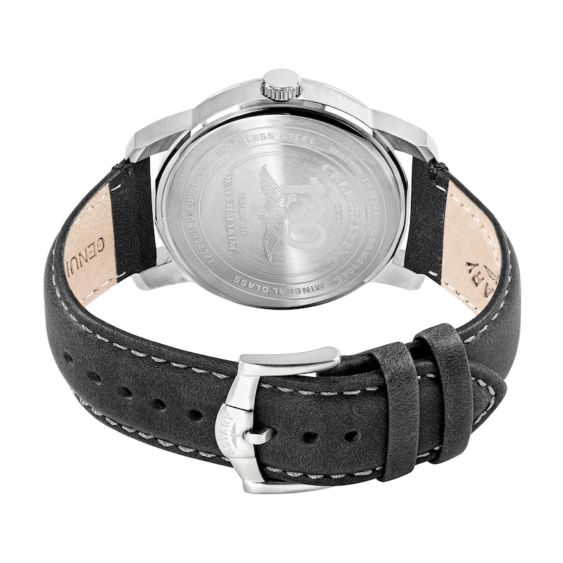 Main Image 4 of Rotary Men's Heritage Field Silver Tone Dial & Black Leather Strap Watch
