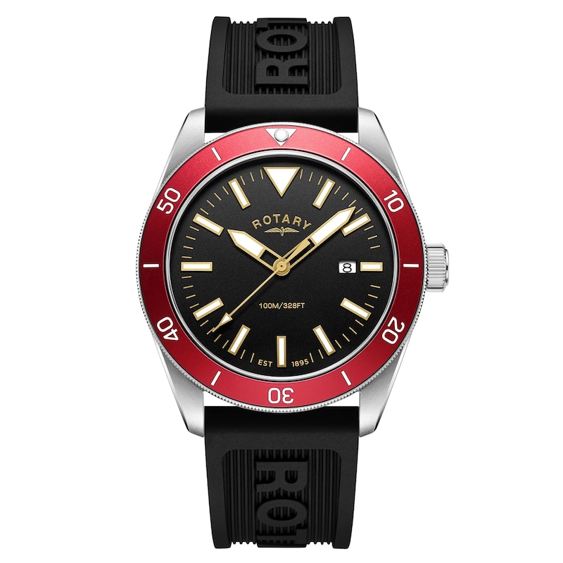 Main Image 1 of Rotary Men's Apex 10 Black Dial & Black Silicone Strap Watch