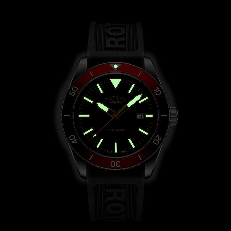 Main Image 5 of Rotary Men's Apex 10 Black Dial & Black Silicone Strap Watch