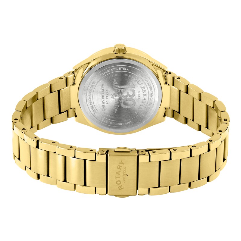 Main Image 4 of Rotary Women's Brilliance Stone Set Gold Tone Dial & Stainless Steel Bracelet Watch