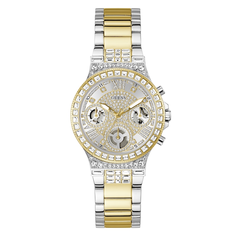 Main Image 1 of Guess Women's Crystal Silver Glitz Dial Two Tone Bracelet Watch