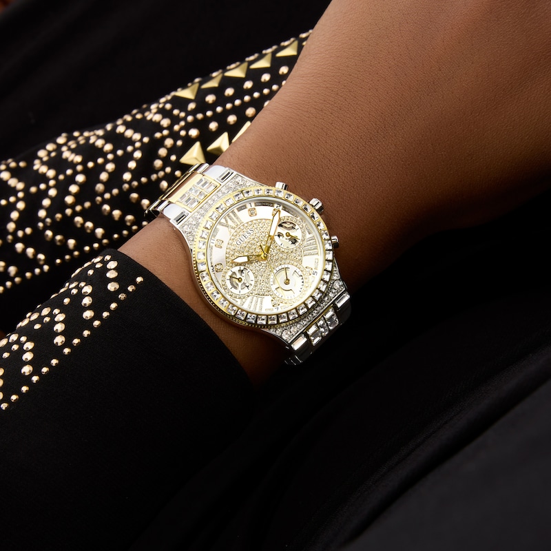 Main Image 3 of Guess Women's Crystal Silver Glitz Dial Two Tone Bracelet Watch