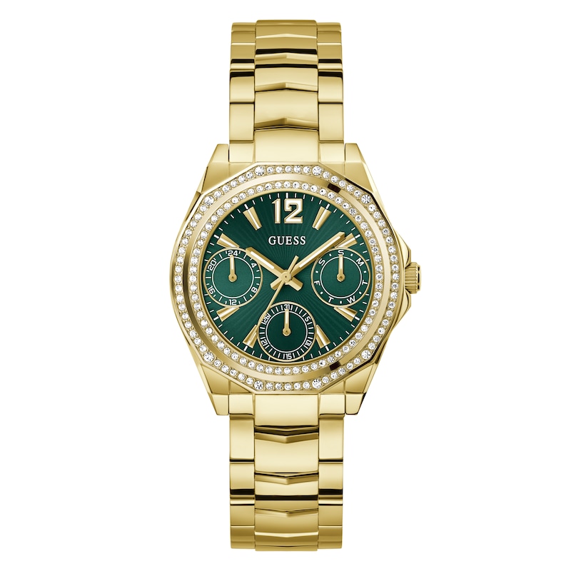 Main Image 1 of Guess Women's Crystal Green Dial Gold Tone Bracelet Watch