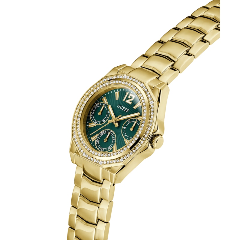 Main Image 7 of Guess Women's Crystal Green Dial Gold Tone Bracelet Watch
