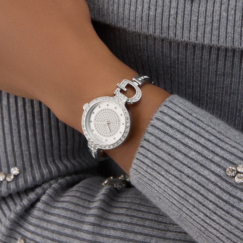 Main Image 2 of Guess Women's Crystal Silver Glitz Dial Silver Tone Bracelet Watch
