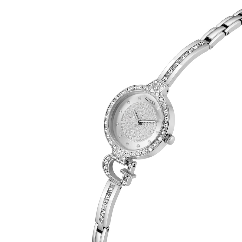 Main Image 7 of Guess Women's Crystal Silver Glitz Dial Silver Tone Bracelet Watch