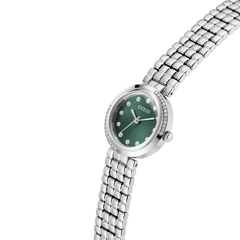 Main Image 7 of Guess Women's Crystal Green Dial Silver Tone Bracelet Watch