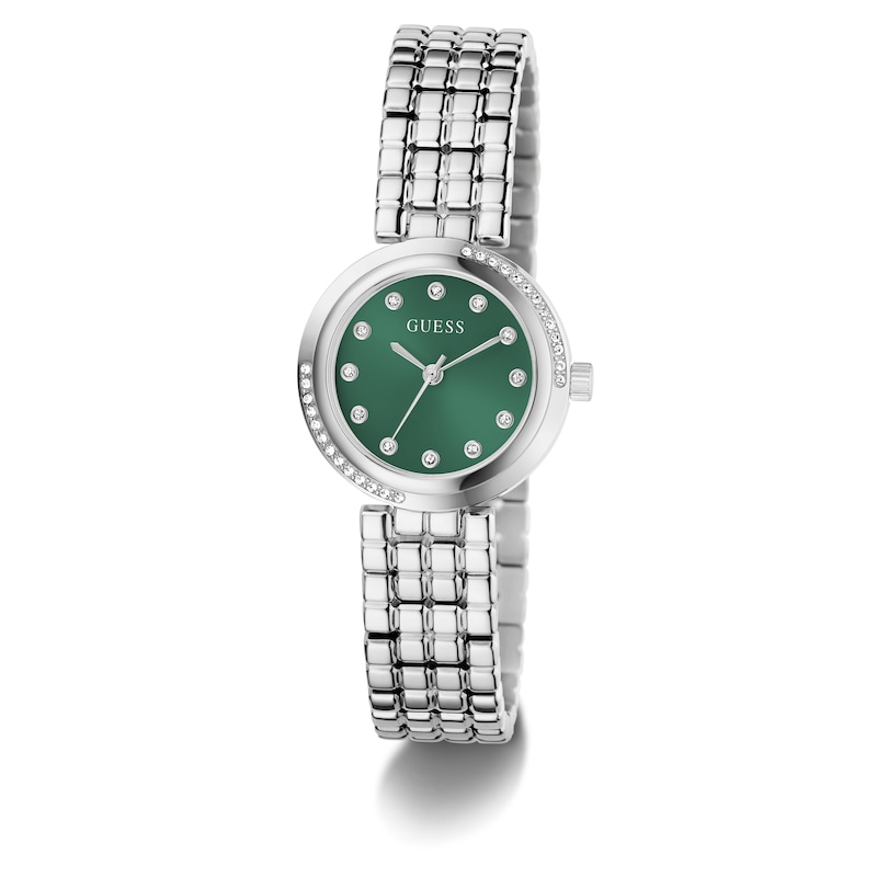 Main Image 8 of Guess Women's Crystal Green Dial Silver Tone Bracelet Watch