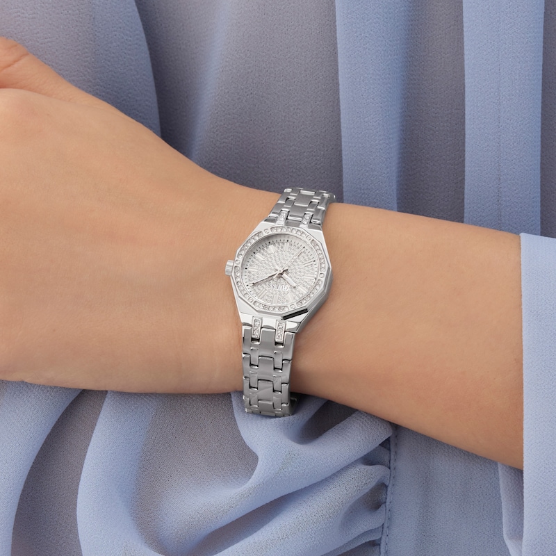 Main Image 2 of Guess Women's Crystal Silver Glitz Dial Silver Tone Bracelet Watch