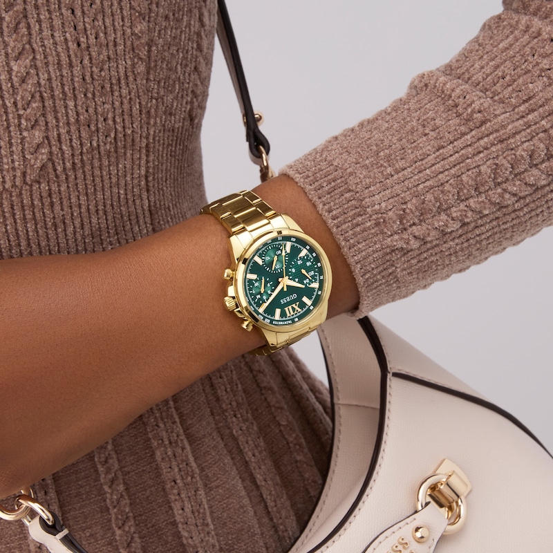 Main Image 2 of Guess Women's Green Dial Gold Tone Bracelet Watch